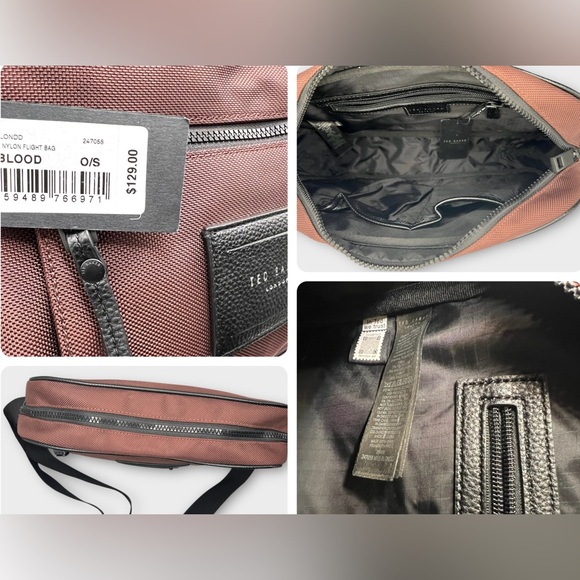 Ted Baker Burgundy and Black Messenger Bag - Picture 3 of 3